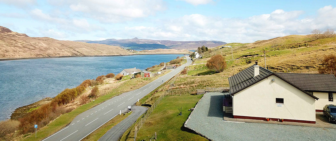 Contact Loch Aluinn bed and breakfast accommodation in Sconser on the Isle of Skye sea views