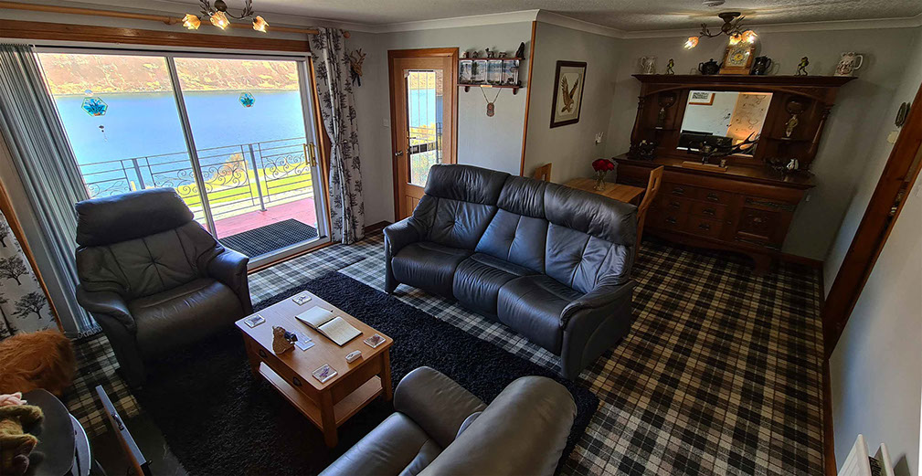 Contact Loch Aluinn bed and breakfast accommodation with sea views on the Isle of Skye WIFI widescreen TV