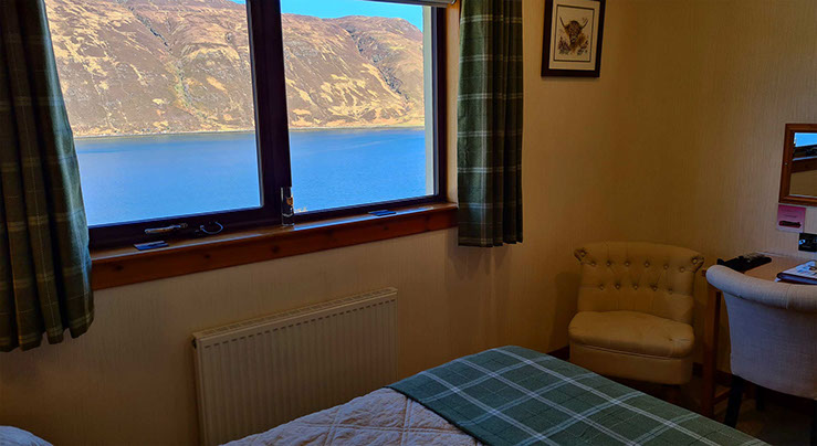 Enjoy sea views at our bed and breakfast accommodation with sea views in Sconser