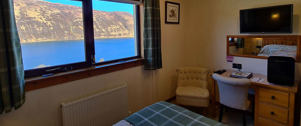 Wake up to sea views of the Isle of Skye at Loch Aluinn Bed and Breakfast accommodation