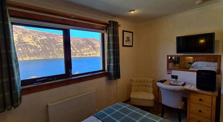Wake up to sea views of the Isle of Skye at Loch Aluinn Bed and Breakfast accommodation
